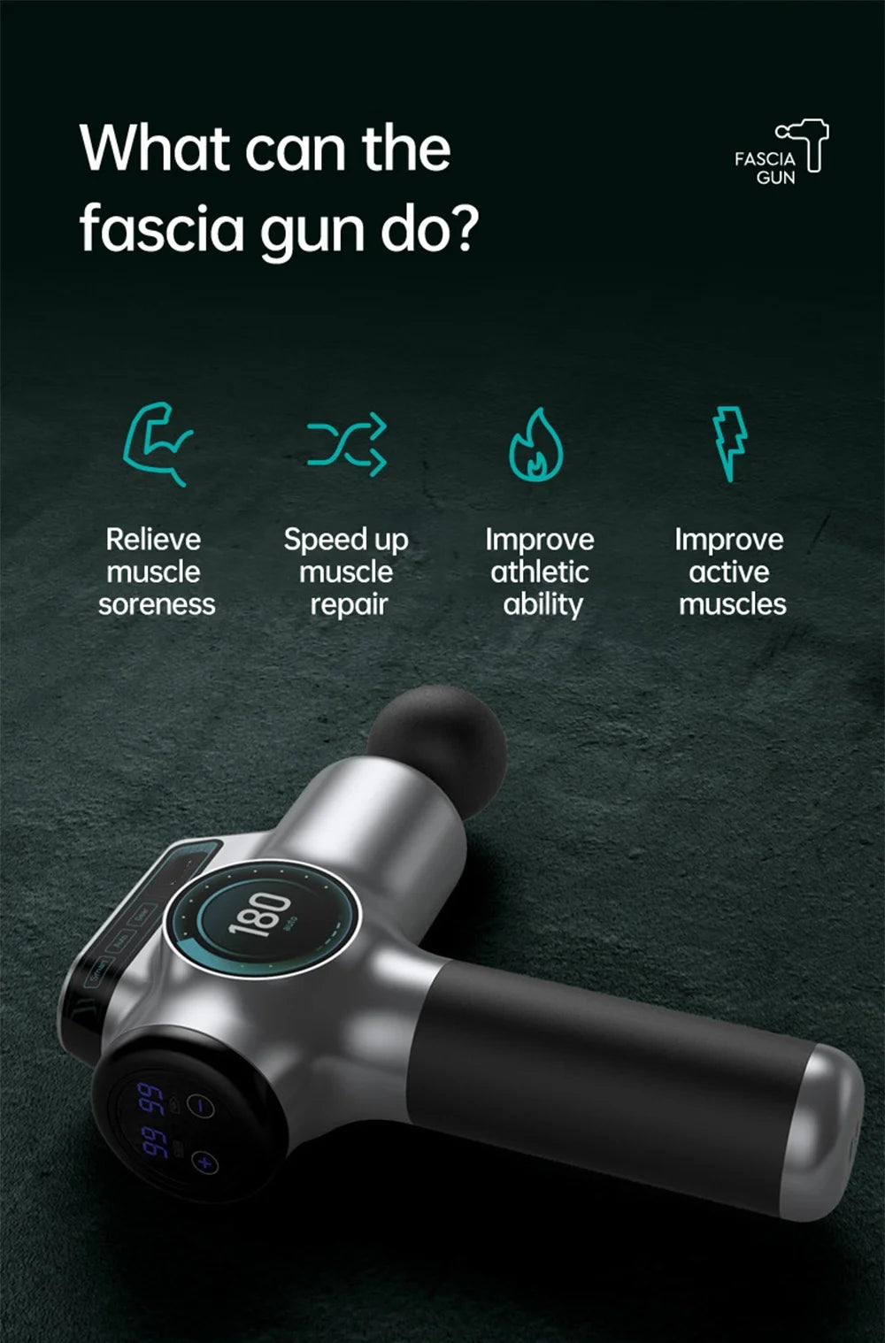 Professionell Massagepistol – 99 Hastigheter för Nacke & Rygg